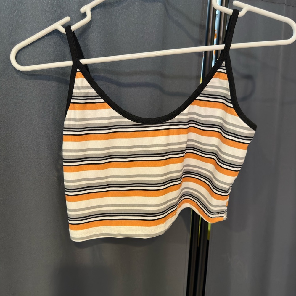 striped crop top tank